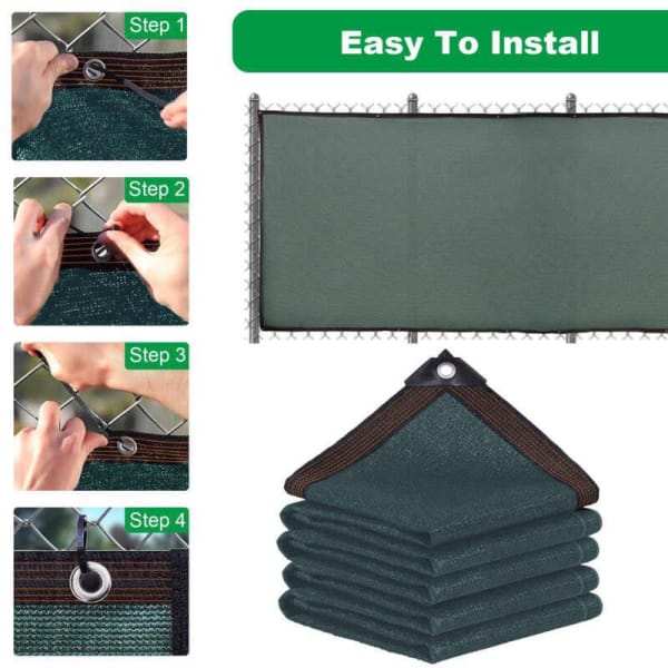 Heavy Duty Privacy Screen Fence In Green And Black Stripe 6 FT X 50 FT Hdpe Material For Garden Wall Yard Backyard Cover Net