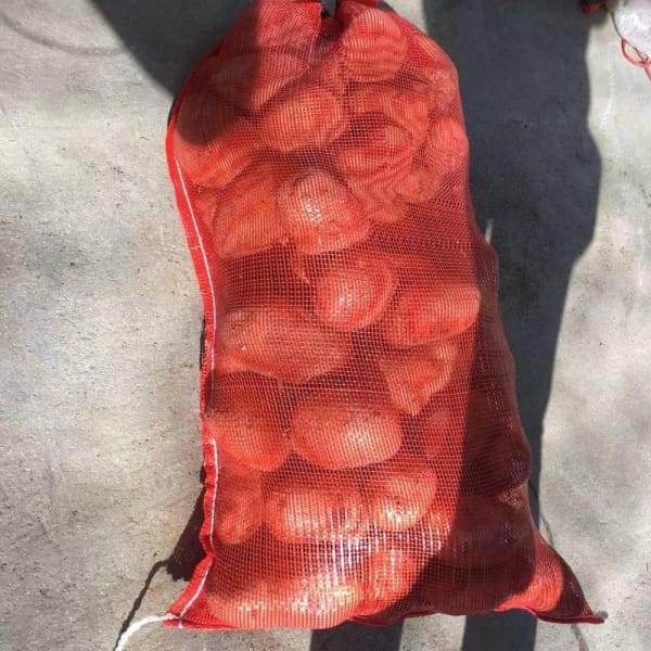25kg Pp Mesh Bag Pe Material Vegetables Fruit Packing Onions Potatoes Garlic Heat-sealed Drawstring Handle Agriculture