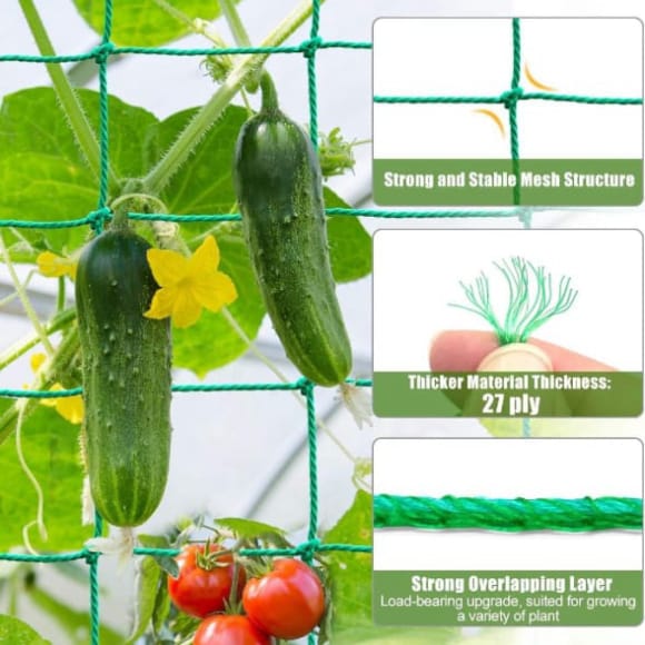 Durable Plastic Outdoor Garden Netting Greenhouse Climbing Plant Support Roll Trellis Netting For Cucumbers And Other Plants