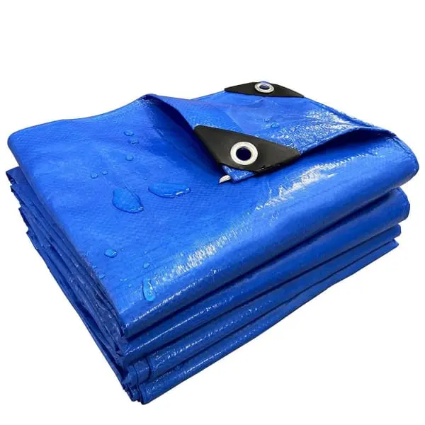 Blue Tarp Waterproof Pe Tarpaulin 12x14 Feet Medium Heavy Duty All Purpose Poly Tarps Cover Tarpaulins Against Water
